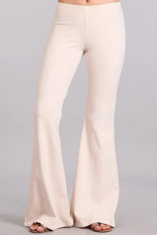 Alice style Mineral Wash Bell Bottom Soft Pants, Nude