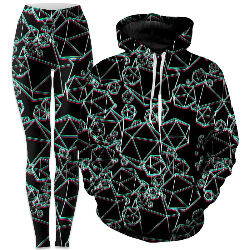 Sports Tights Icosahedron Madness Glitch Hoodie and Leggings Combo