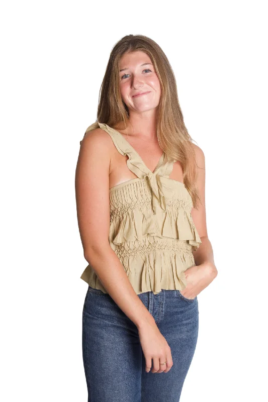 Wandering freely Daren Top in Light Khaki