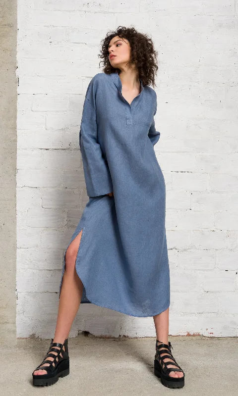 Sports litigation style Relaxed Fit Linen Shirt Dress