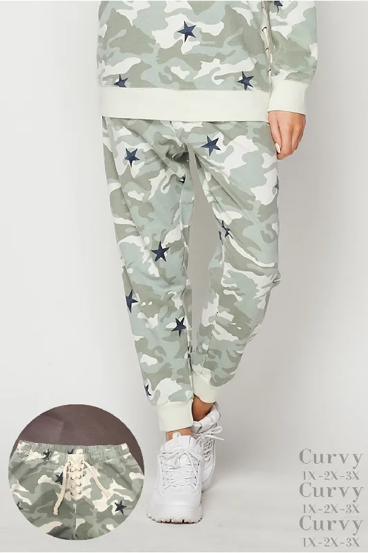 Single item design Camo & Stars Joggers, Olive