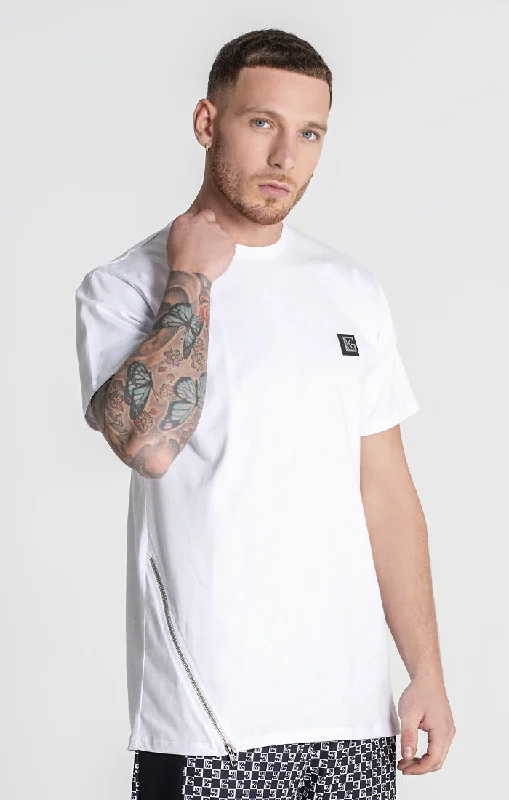 Designer Shirts White Zipper Tee