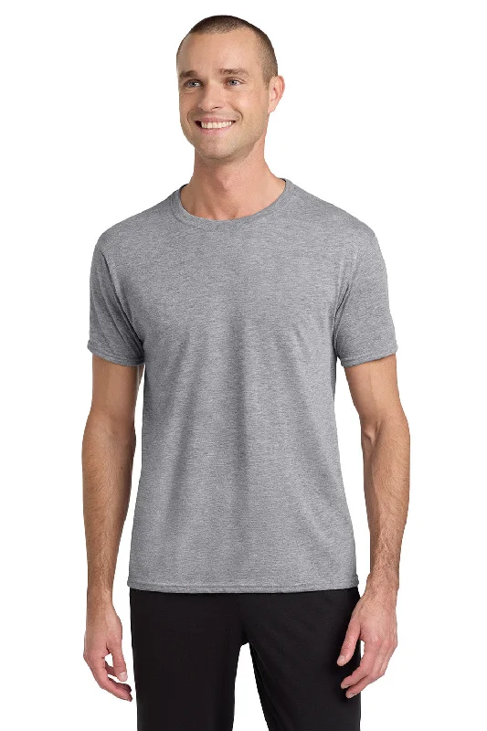 Sporty Jackets Jerzees Mens Dri-Power Moisture Wicking Short Sleeve Crewneck T-Shirt - Heather Grey