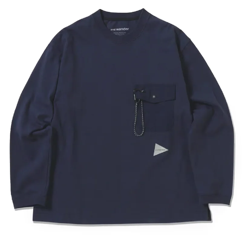 Sporty Blazers And Wander Heavy Cotton Pocket L/S Tee Navy