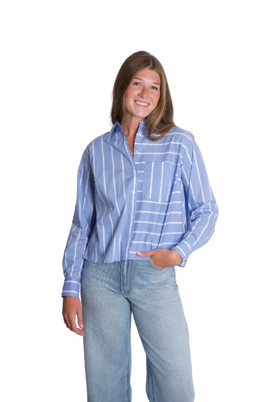 Classic Series Kinley Top in Hydrangea Stripe