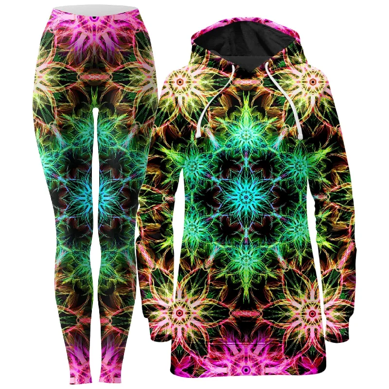 Wandering freely DMT Mirage Hoodie Dress and Leggings Combo