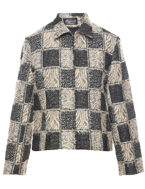 Relaxed And Casual Animal Print Tapestry Jacket - M