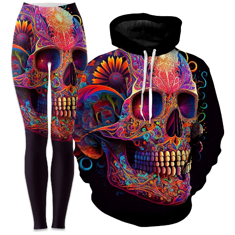 Sports outdoor style DOTD Skull Hoodie and Leggings Combo