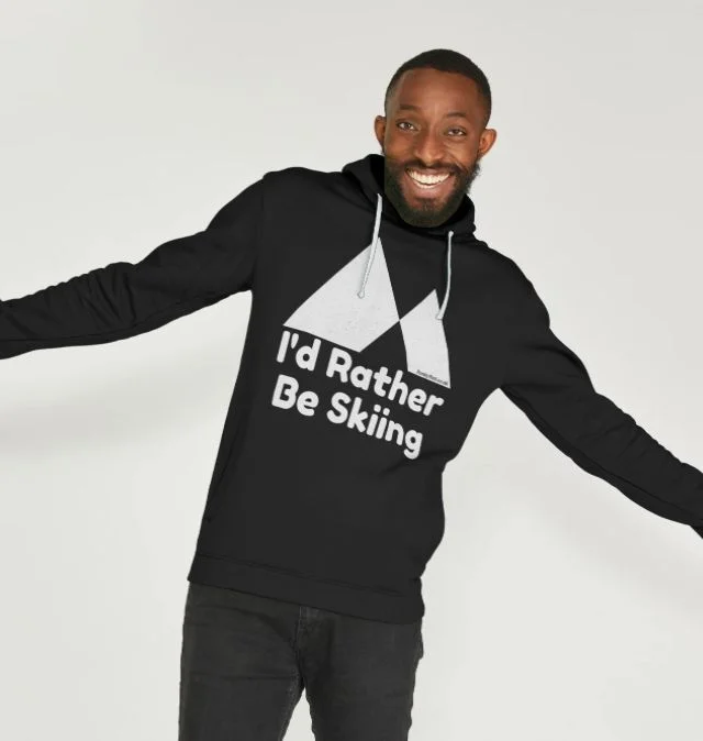 Leather Jackets Men's I'd Rather Be Skiing Organic Pullover Hoodie