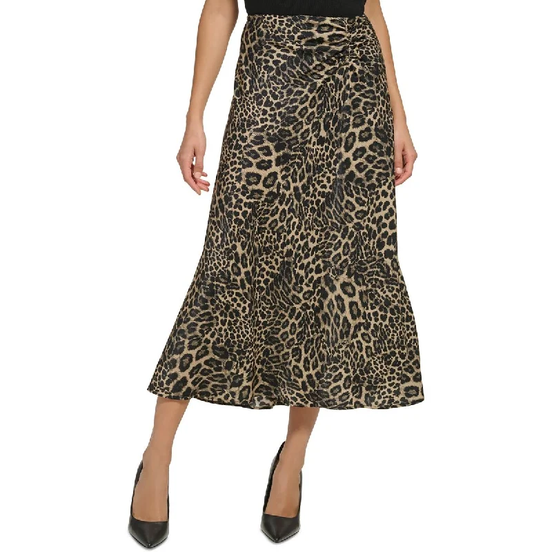 Printed pattern DKNY Womens Midi Ruched Midi Skirt