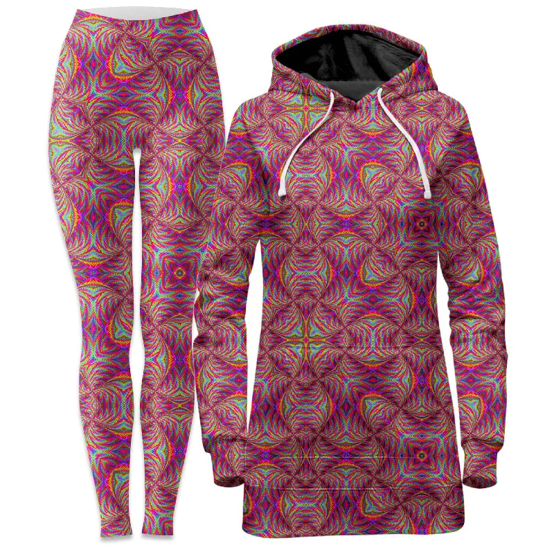 Printed pattern Psy Schism Hoodie Dress and Leggings Combo