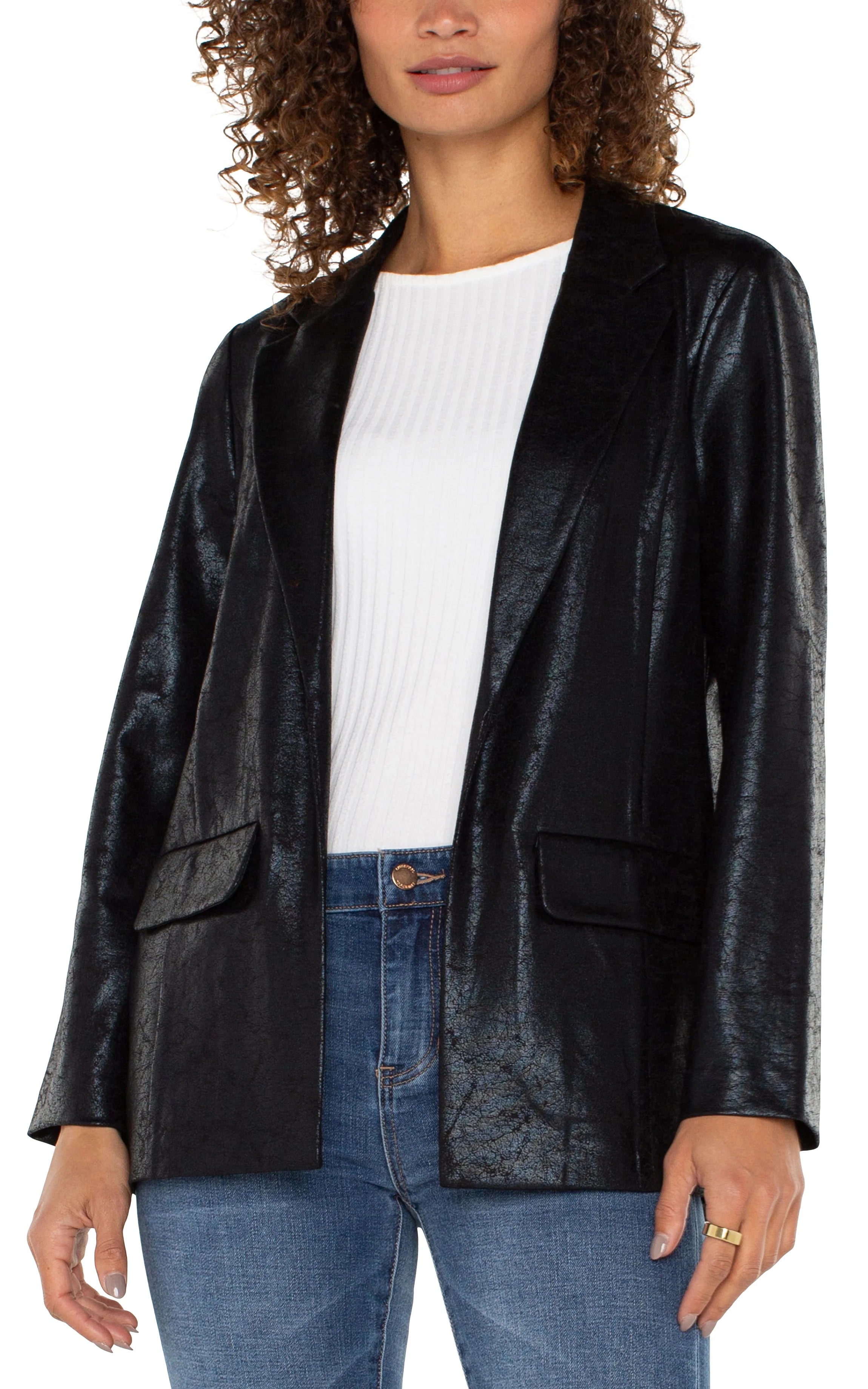 End Of The Year Liverpool Boyfriend Blazer Black Crackle