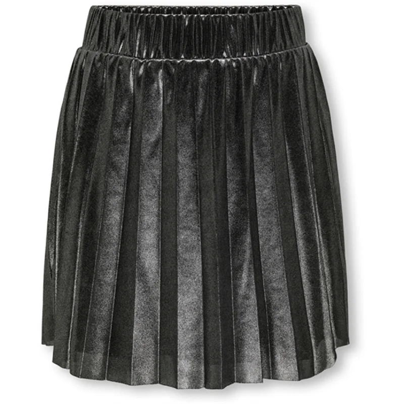 Retro Style Kids ONLY Black Metallic Hailey Pleated Skirt