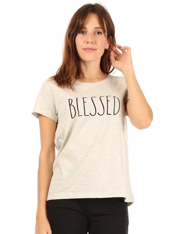 Floral Prints Women's "BLESSED" Short Sleeve Icon T-Shirt