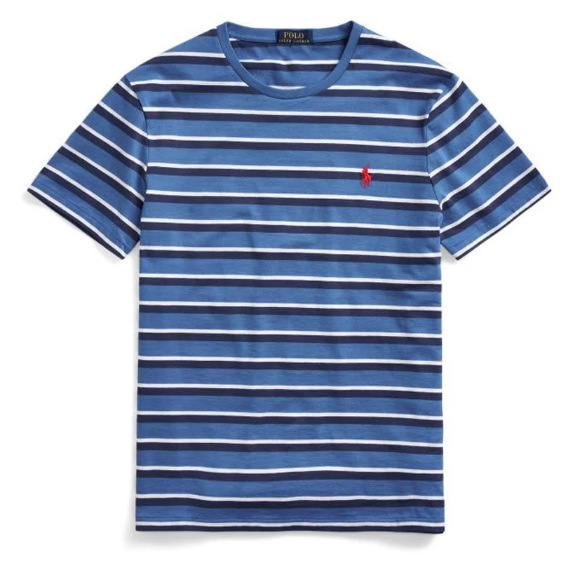 High-end Sneakers Polo Ralph Lauren Custom Slim Fit Striped T-Shirt Retreat Blue Multi