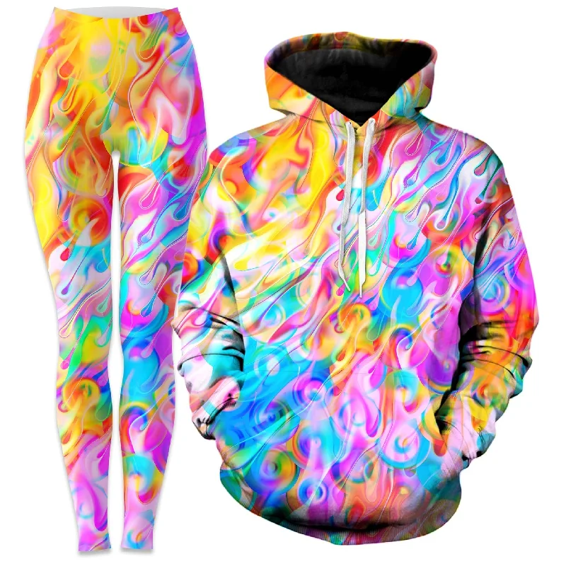 Comfortable And Simple Blissful Drip Hoodie and Leggings Combo