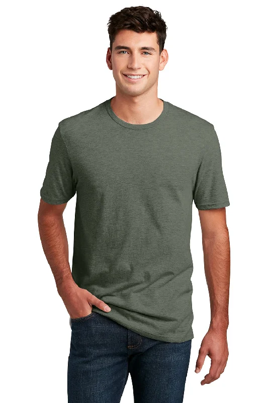 Fashion Vests District Mens Perfect Blend Short Sleeve Crewneck T-Shirt - Heather Olive Green