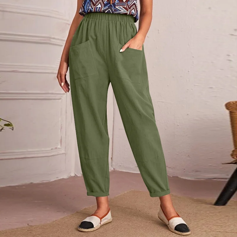 Wandering freely Leisure Elastic Waist Women Pants