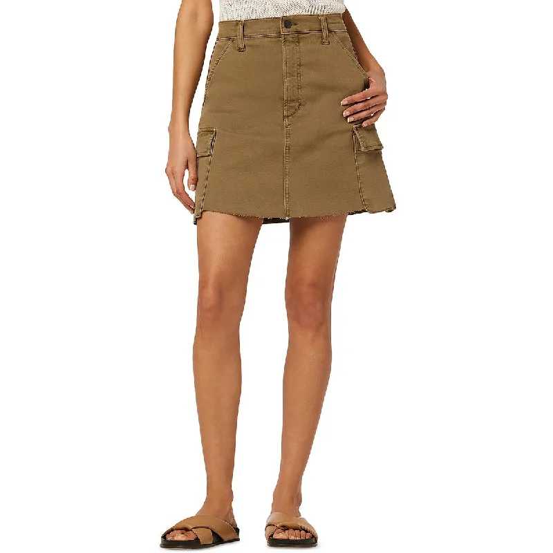 Retro Design Joe's Womens Raw Hem Utility Cargo Skirt