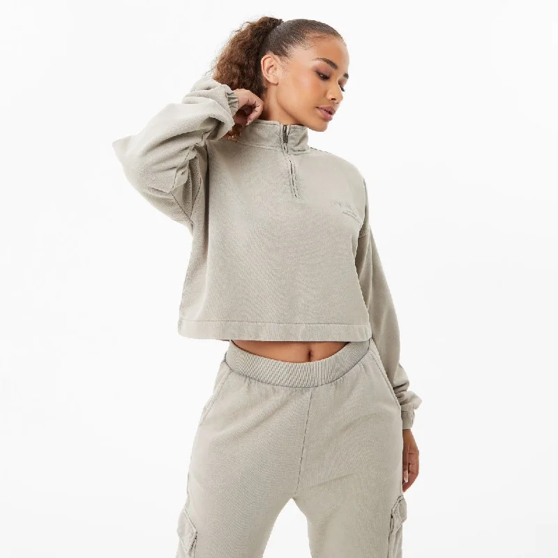 Street Show-off Style Women's Boxing Academy Crop Zip Up Sweater