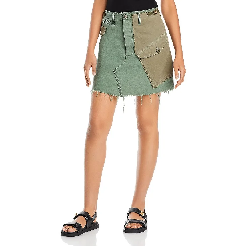 Trendy and versatile Mother Womens GI Jane Buckles Short Mini Skirt