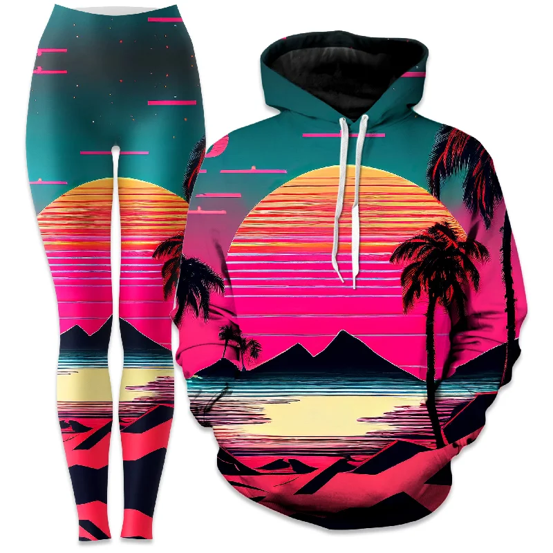 Luxury and fashionable Beach Sunset Hoodie and Leggings Combo