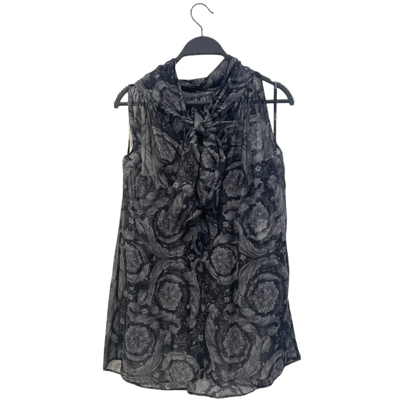 Elegant And Lazy VERSACE/Blouse/42/Floral Pattern/Cotton/GRY/