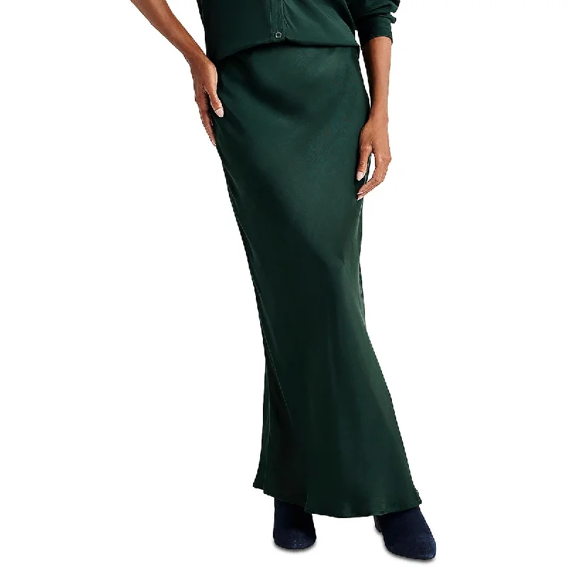 Street Fashion Style Splendid Womens Maxi Satin A-Line Skirt