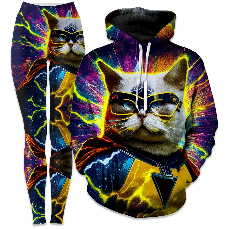 Elegant and noble Cat Hero Hoodie and Leggings Combo