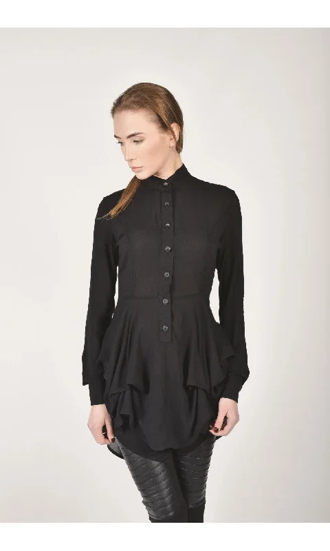 Simple research Fitted Peplum Shirt