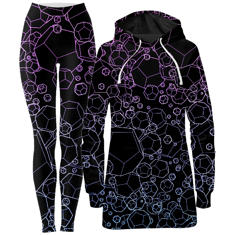 Sports fitness shoes Dodecahedron Madness Cold Hoodie Dress and Leggings Combo