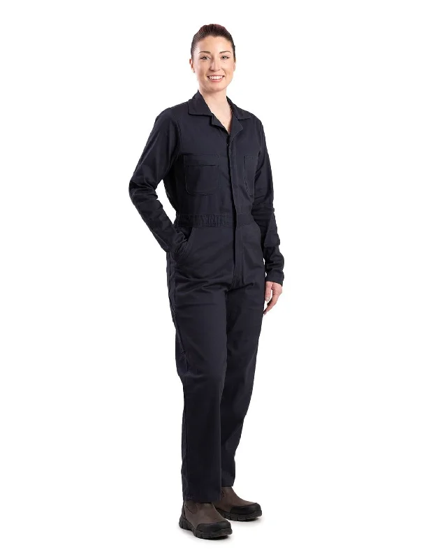 Simple research Berne Womens Highland Flex Unlined Navy Cotton Blend Work Coverall