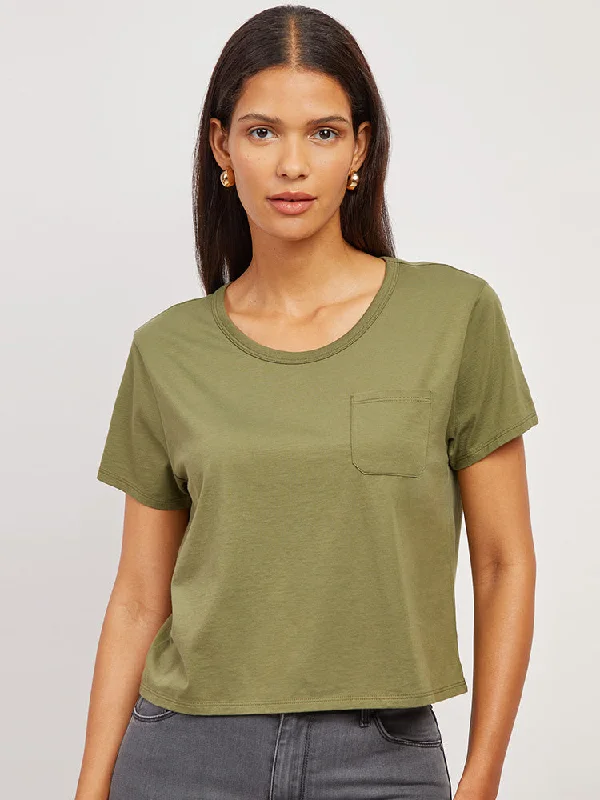 Comfortable and simple The Cotton Boxy Pocket Crew Neck Tee