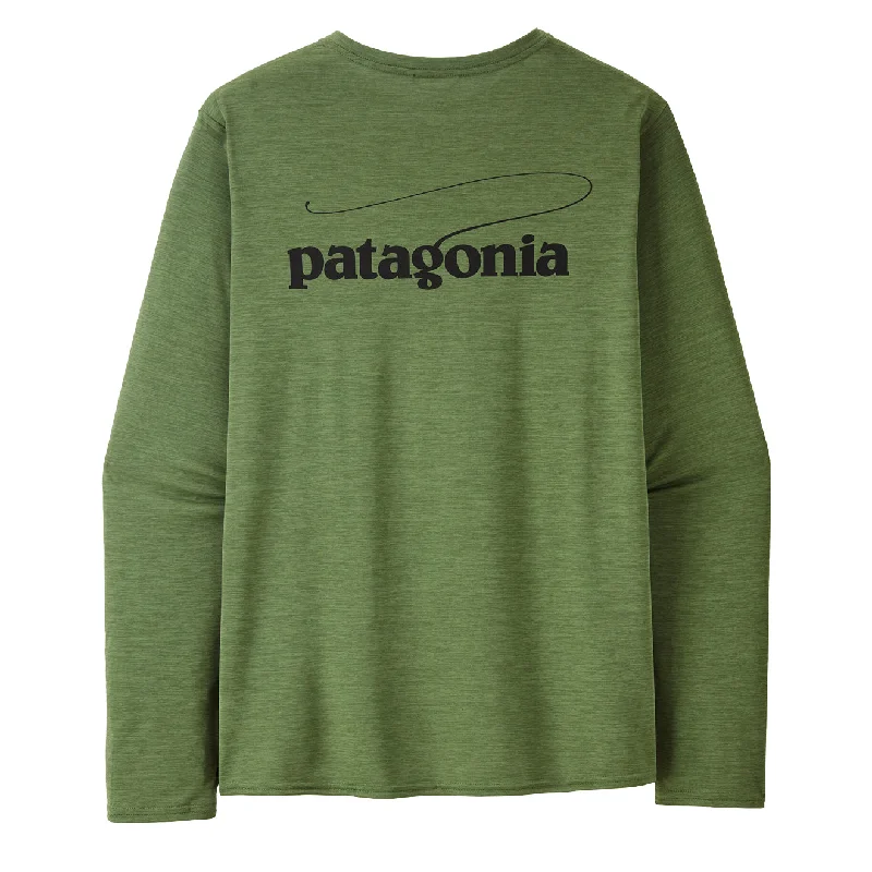 Casual Jackets Patagonia L/S Cap Cool Daily Graphic Shirt - Waters Casting Logo / Terrain Green X-Dye