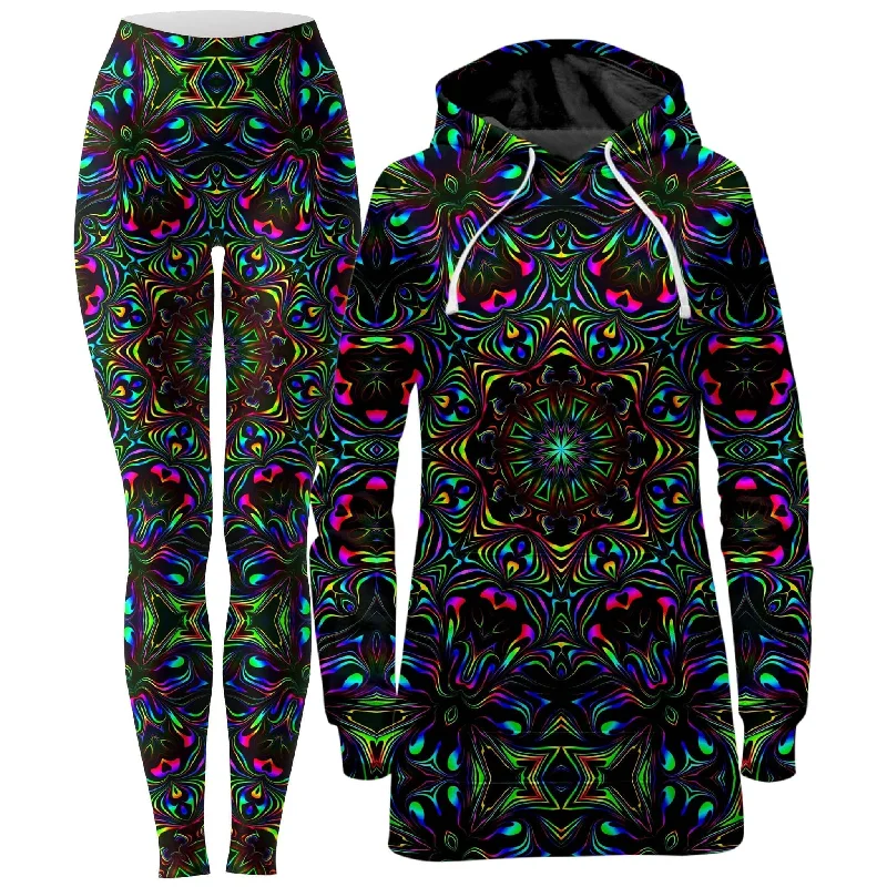 Boutique display Kaleidoscope Eyes Hoodie Dress and Leggings Combo