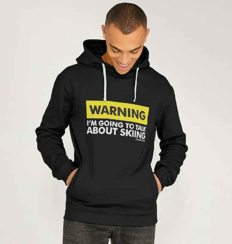 Summer Fashion Men's Warning, Skier! Organic Pullover Hoodie