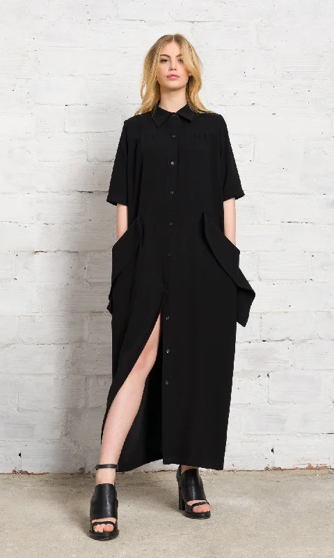 Sweet Girl Long Shirt Dress with Large Pockets