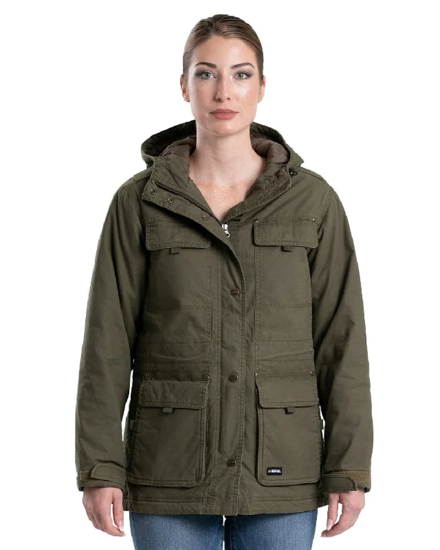 Amazing design Berne Womens Softstone Washed Duck Utility Cedar Green 100% Cotton Coat