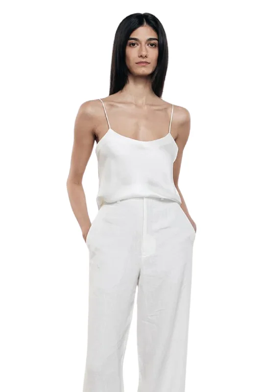 Low-key Luxury Silk Satin Camisole in Off White