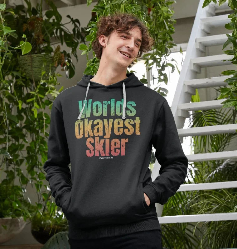 Cool Jackets Men's Worlds Okayest Skier Organic Pullover Hoodie