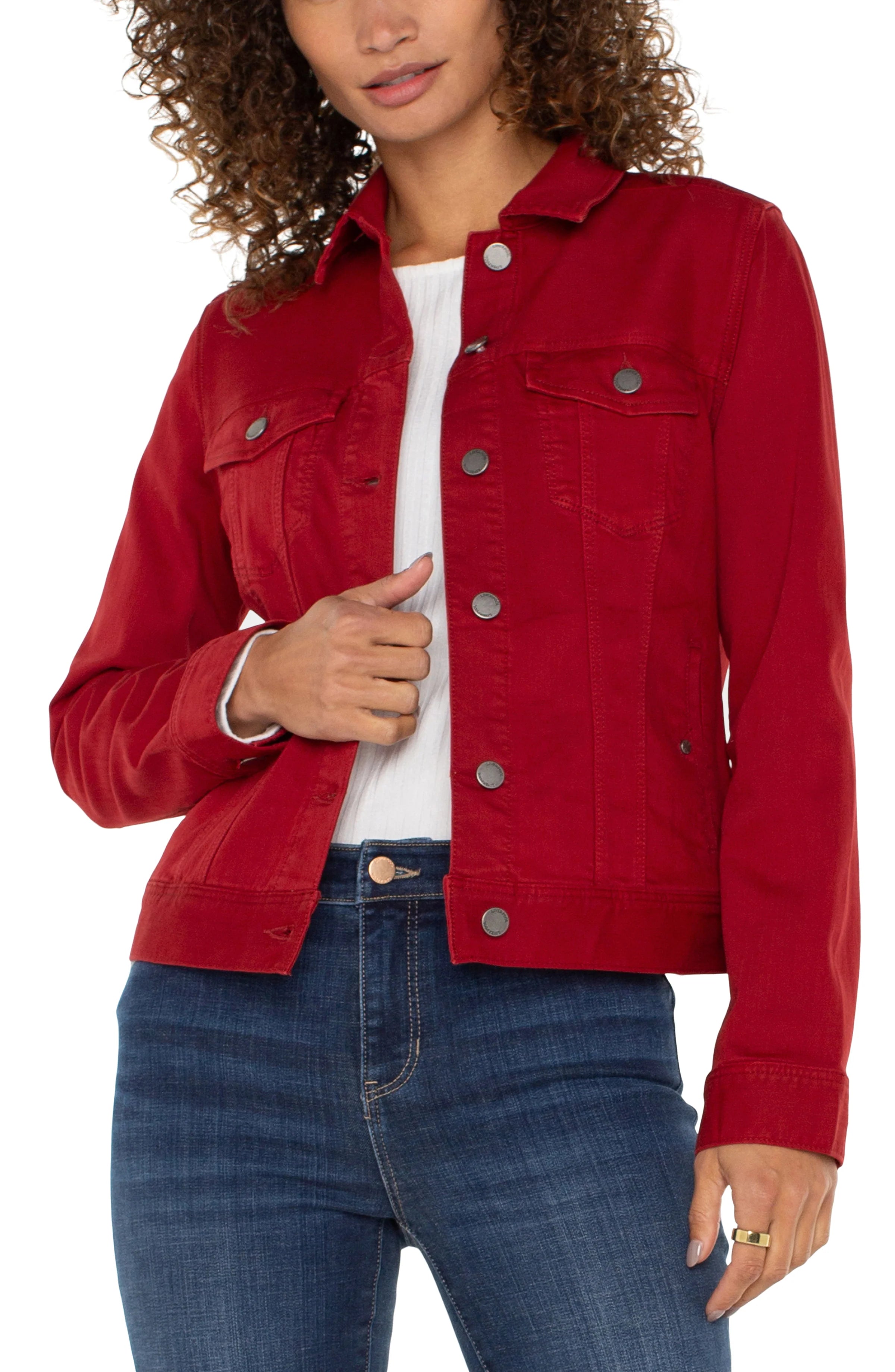 Fresh And Natural Liverpool Classic Jean Jacket Carnelian