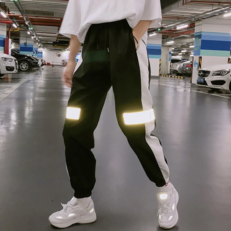 Boutique style Reflective Side Stripe Loose Pants