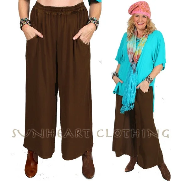 Multi-functional style Dairi Fashions Wide Leg Pants Moroccan Cotton Plus 2x-5X