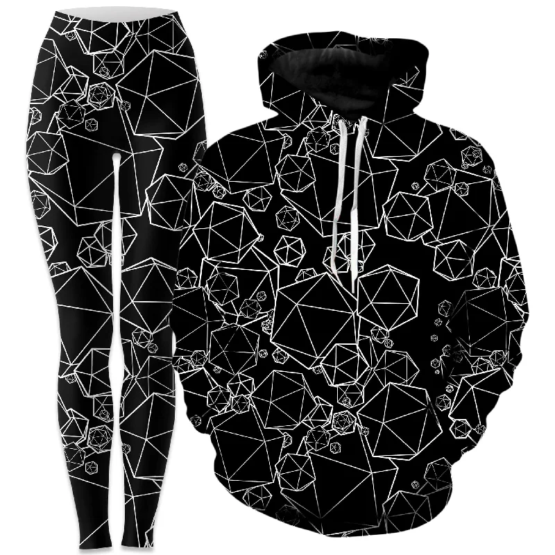 Street Sports Shoes Icosahedron Madness Black Hoodie and Leggings Combo