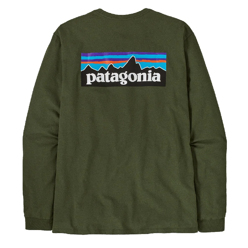 Denim Jackets Patagonia L/S P-6 Logo Responsibili-Tee Torrey Pine Green