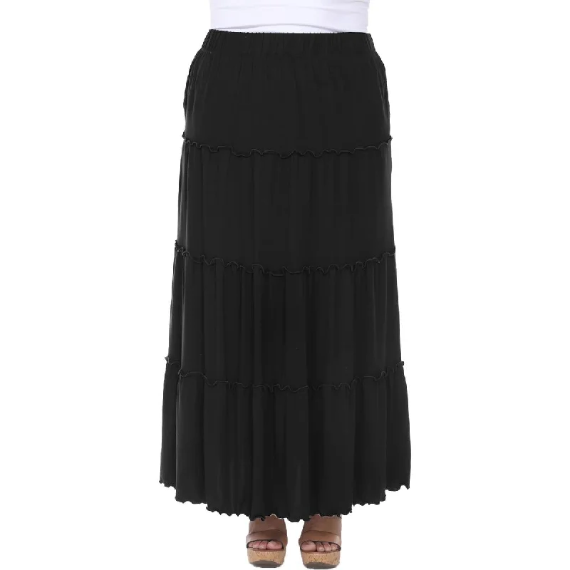 Printed pattern White Mark Womens Knit Tiered Maxi Skirt