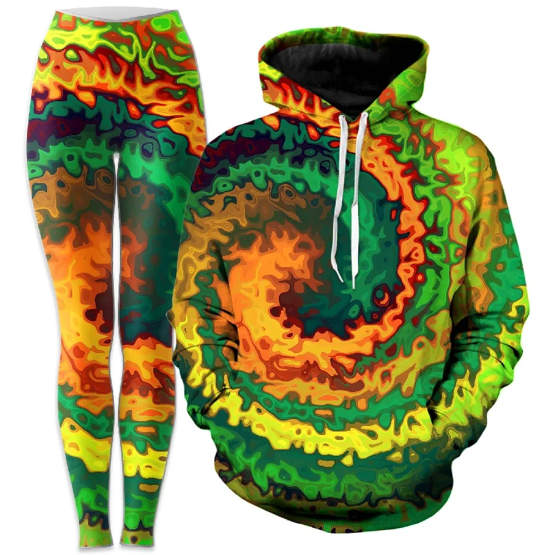 Exquisite workmanship Abstract Rotation Hoodie and Leggings Combo