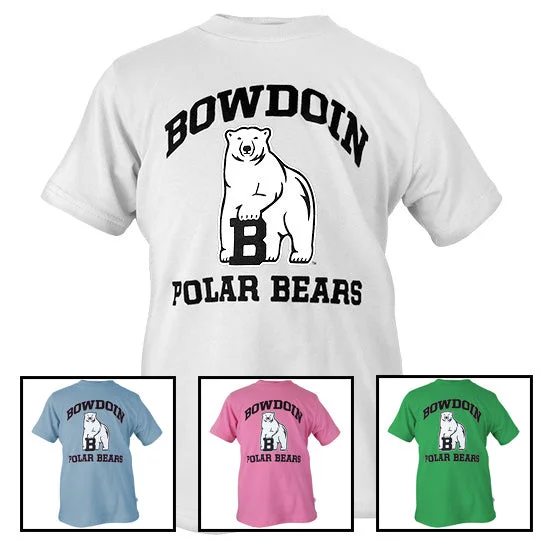 Loose Fit Youth Bowdoin Polar Bears Tee with Mascot from Third Street