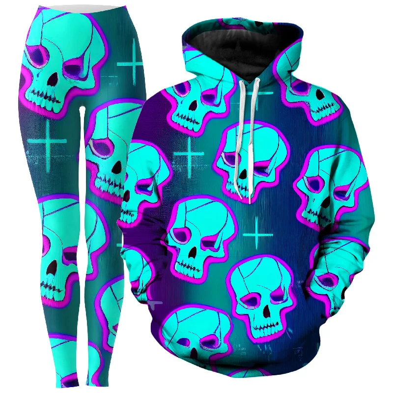 High waist design Neon Fright Hoodie and Leggings Combo