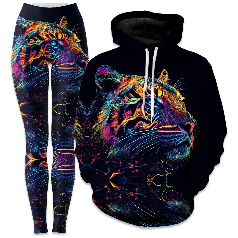 Letter embroidery Tigre Realm Hoodie and Leggings Combo